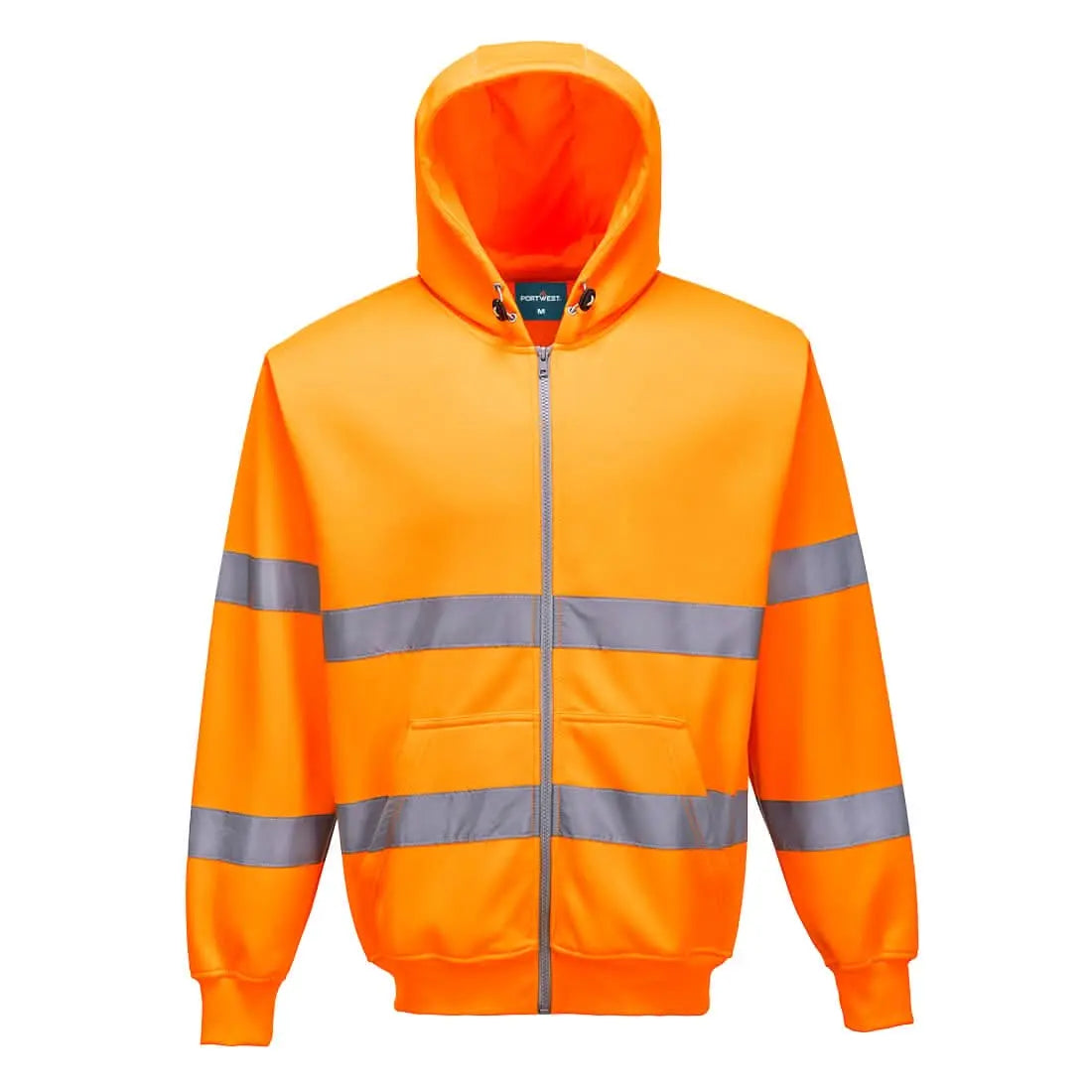 Hi Vis Zipped Hoodie B305 - Orange - Customisable Hoodies
