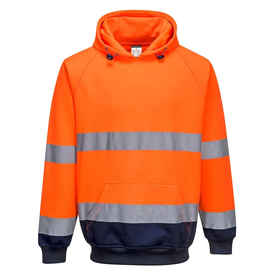 Hi Vis Contrast Hoodie B316 - Orange Navy - Customisable Hoodies