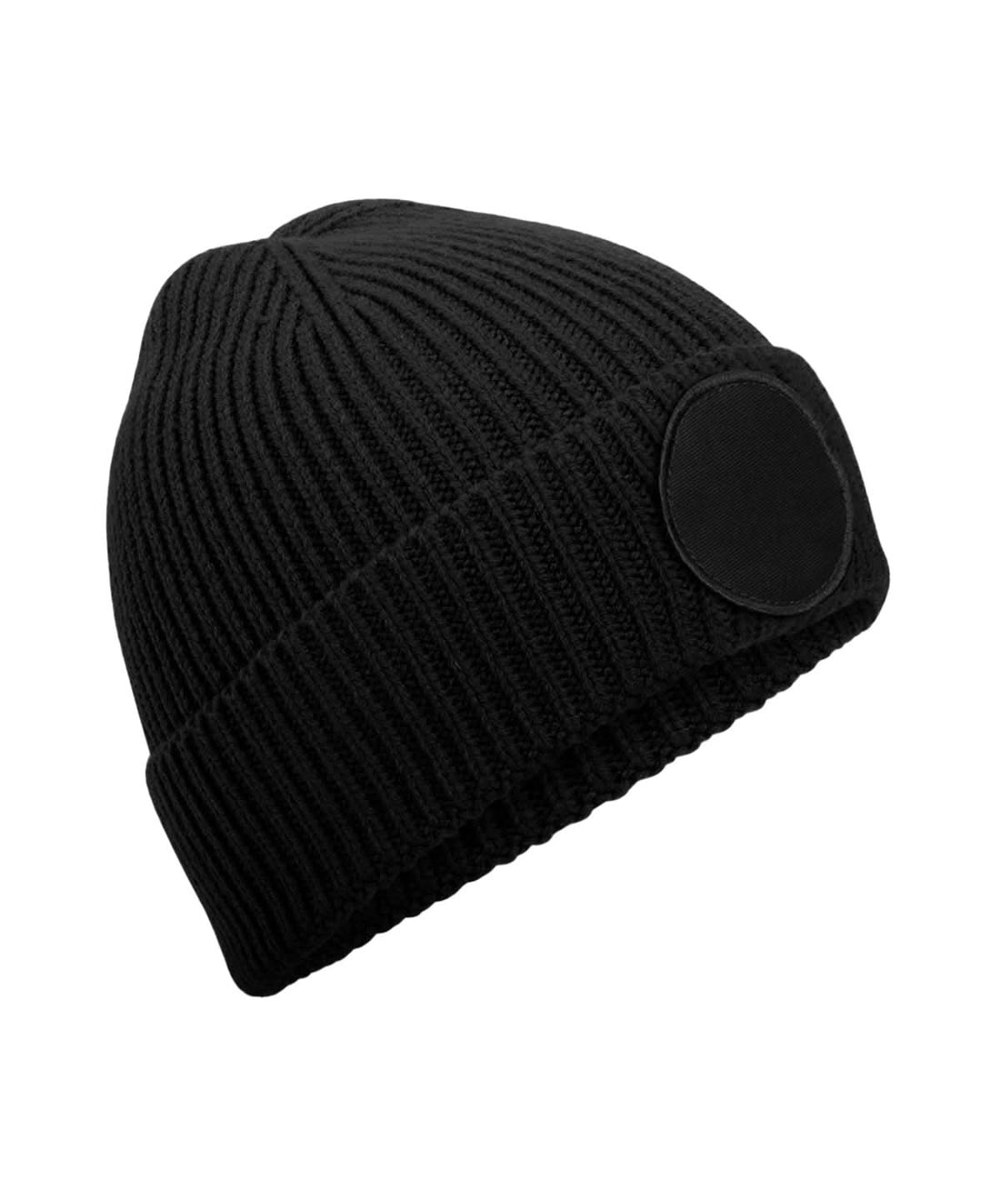 Beechfield Circular fashion patch beanie B332R - Black One size - Customisable Beanies