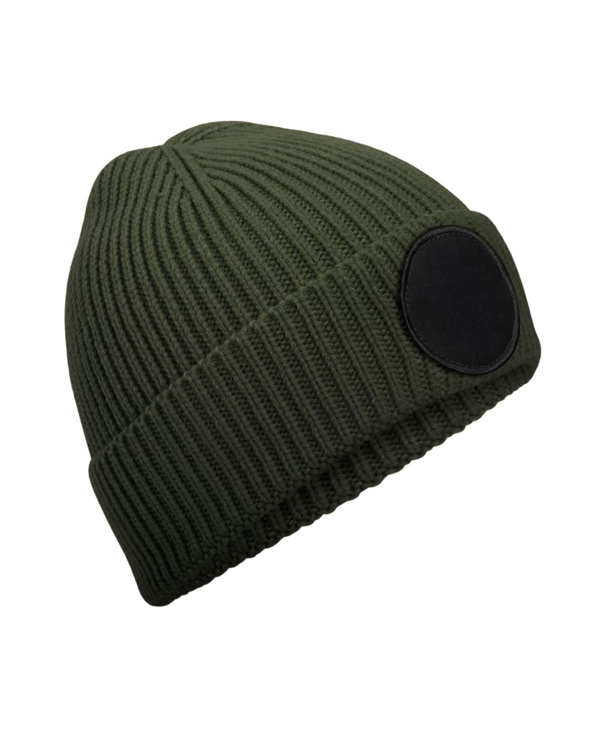 Beechfield Circular fashion patch beanie B332R - Olive Green Black One size - Customisable Beanies