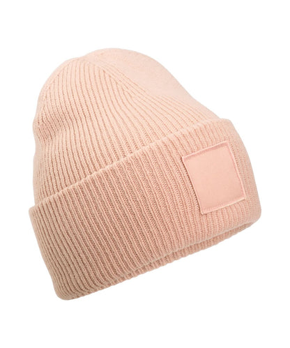 Beechfield Deep cuffed tonal patch beanie B336R - Peach One size - Customisable Beanies