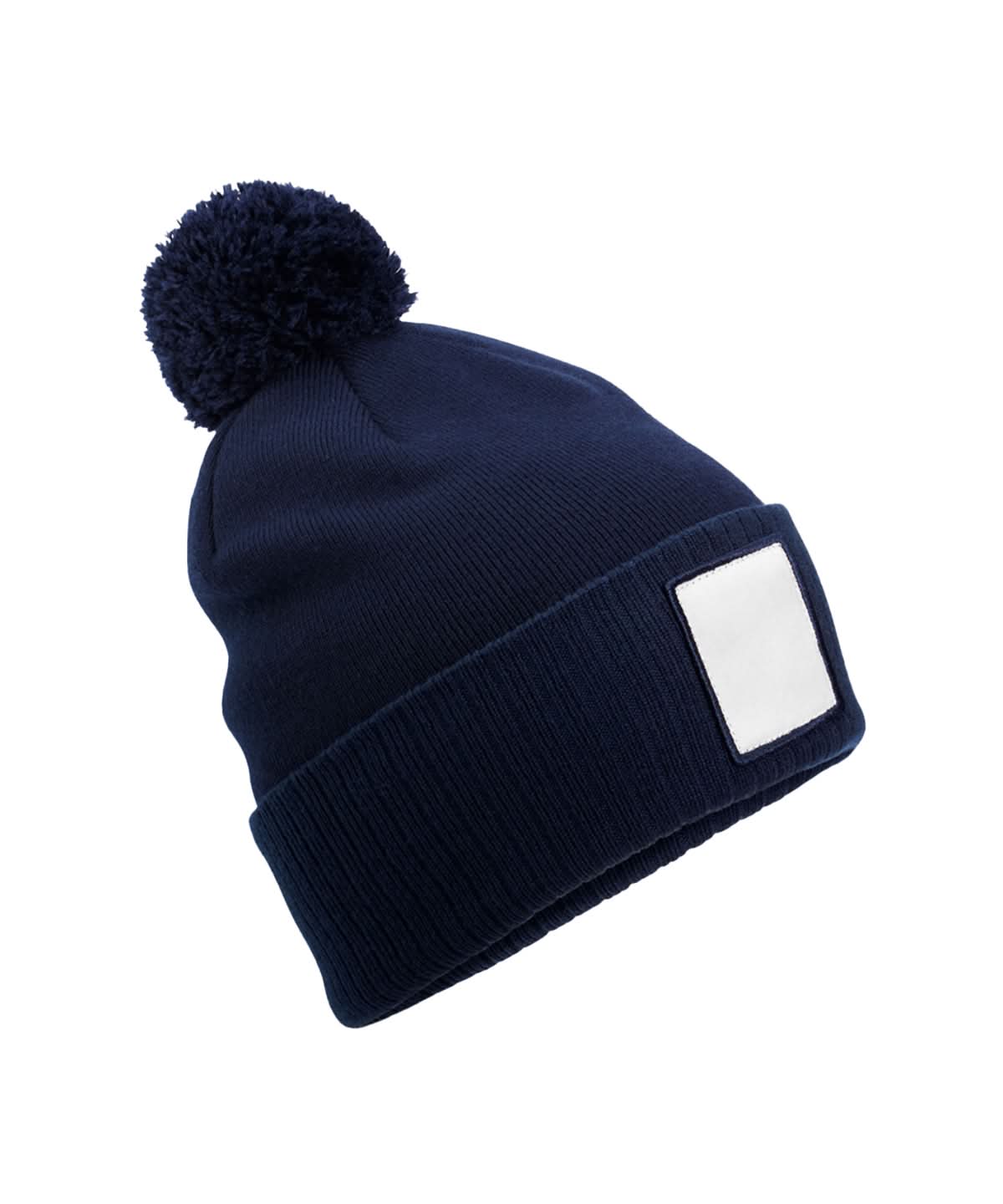 Beechfield Appliqu patch pom beanie B338R - Oxford Navy White One size - Customisable Beanies
