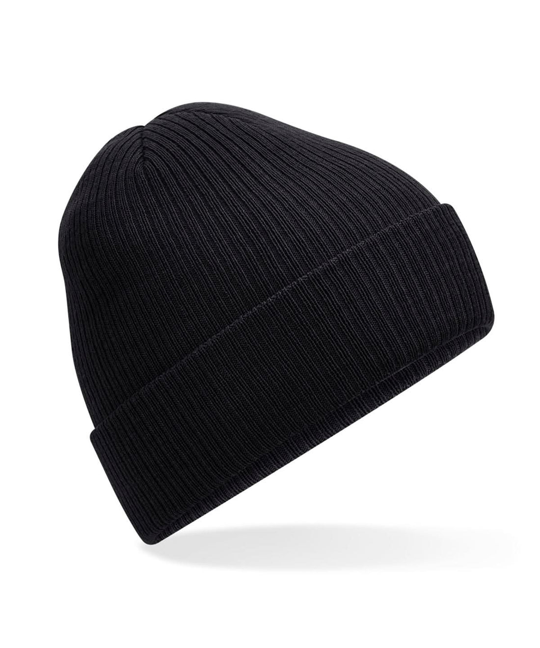 Beechfield Polylana ribbed beanie B376R - Black One size - Customisable Beanies