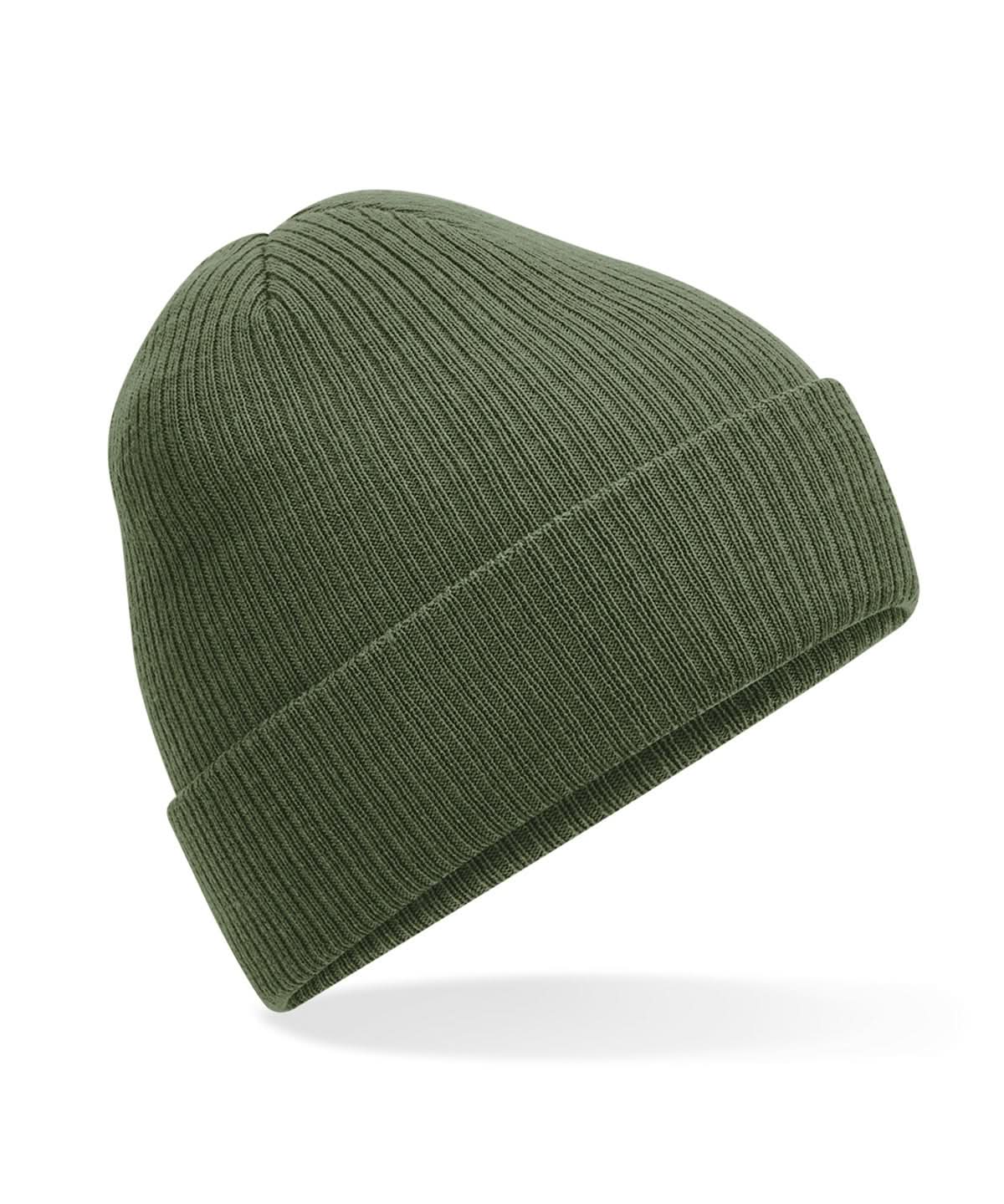 Beechfield Polylana ribbed beanie B376R - Olive Green One size - Customisable Beanies