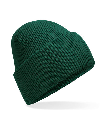 Beechfield Classic engineered deep cuffed beanie B385R - Bottle Green One size - Customisable Beanies