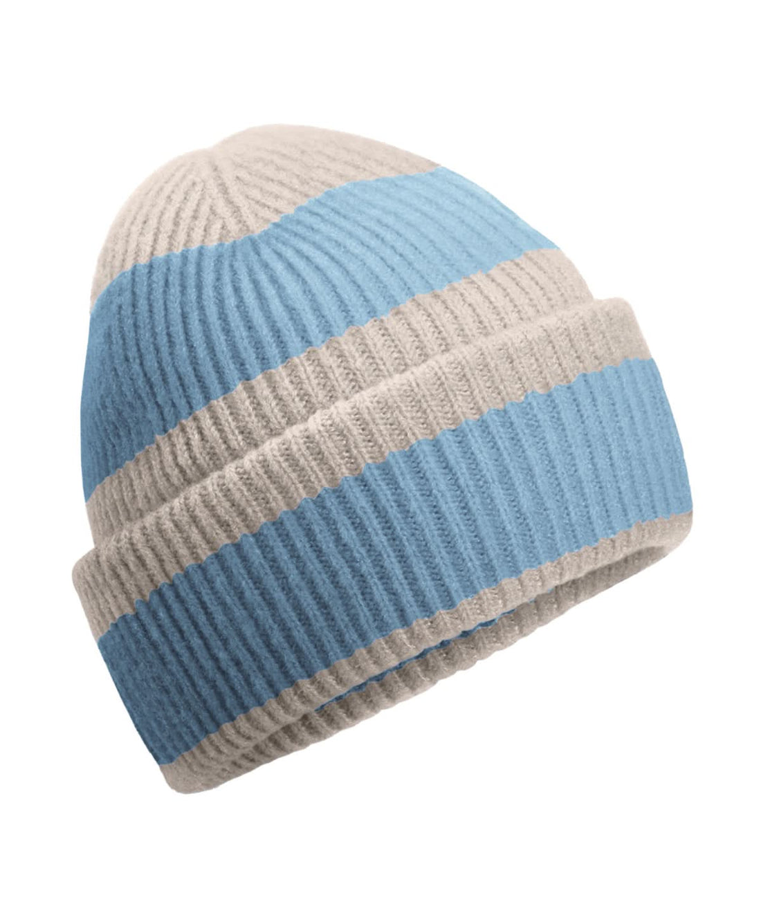 Beechfield Colour block beanie B391R - Natural Stone Dusty Blue One size - Customisable Beanies