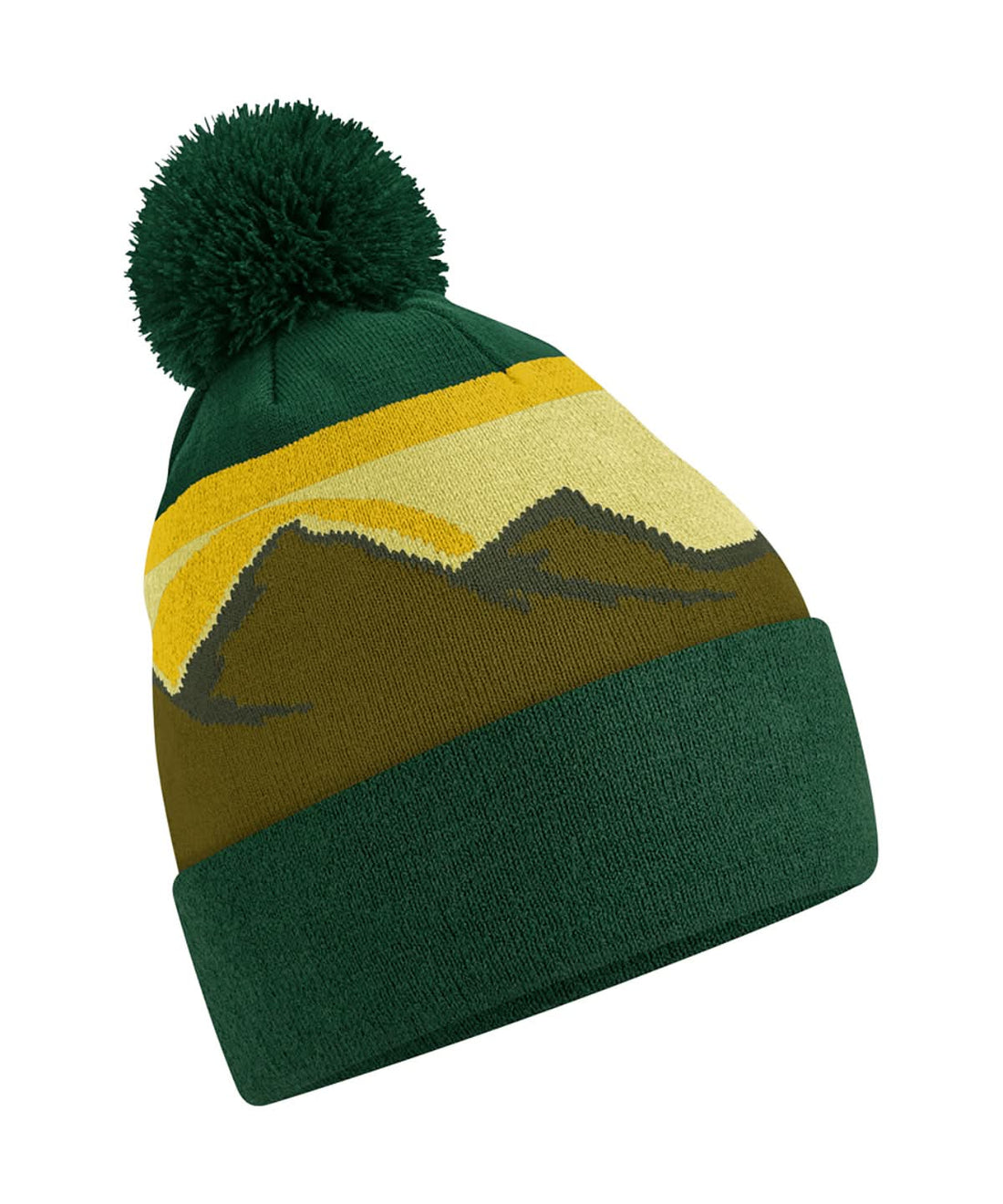 Beechfield Mountain peaks pom pom beanie B395R - Alpine Peaks One size - Customisable Beanies