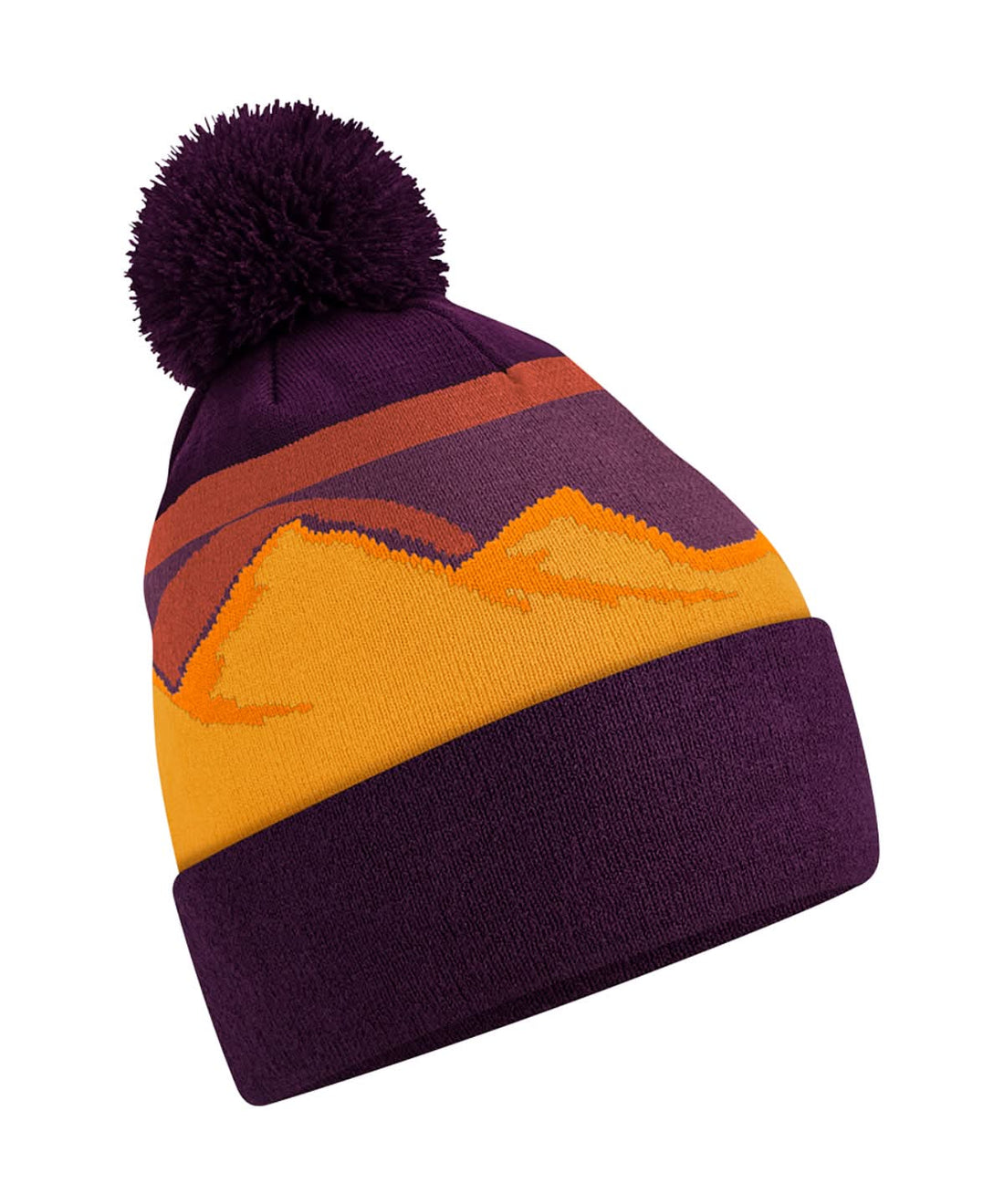 Beechfield Mountain peaks pom pom beanie B395R - Desert Peaks One size - Customisable Beanies