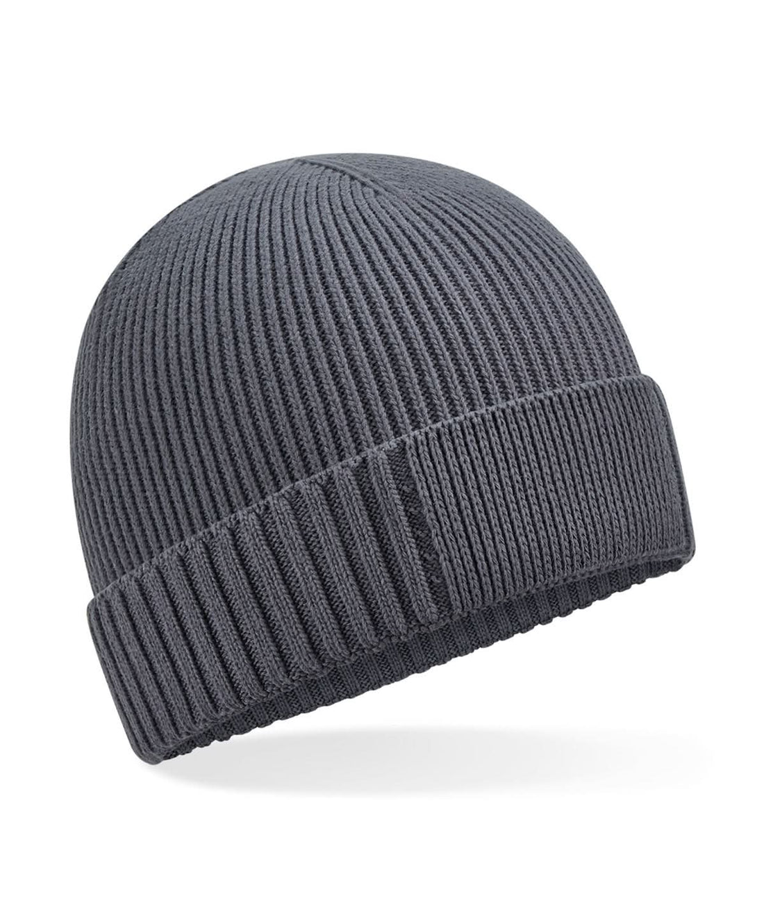 Beechfield Organic cotton engineered patch beanie B438N - Graphite Grey One size - Customisable Beanies