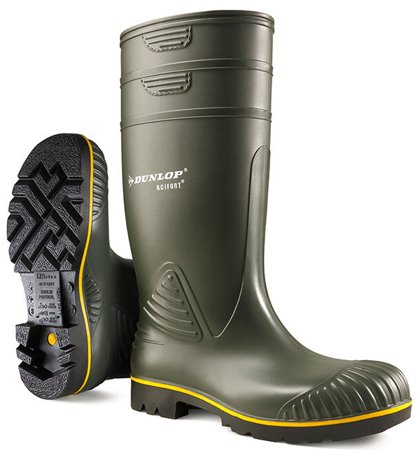 Dunlop Acifort Heavy Duty Wellingtons - Green - Customisable Wellingtons