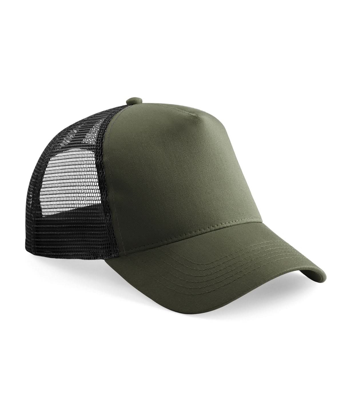 Beechfield Junior snapback trucker B640B - Olive Green Black One size - Customisable Caps