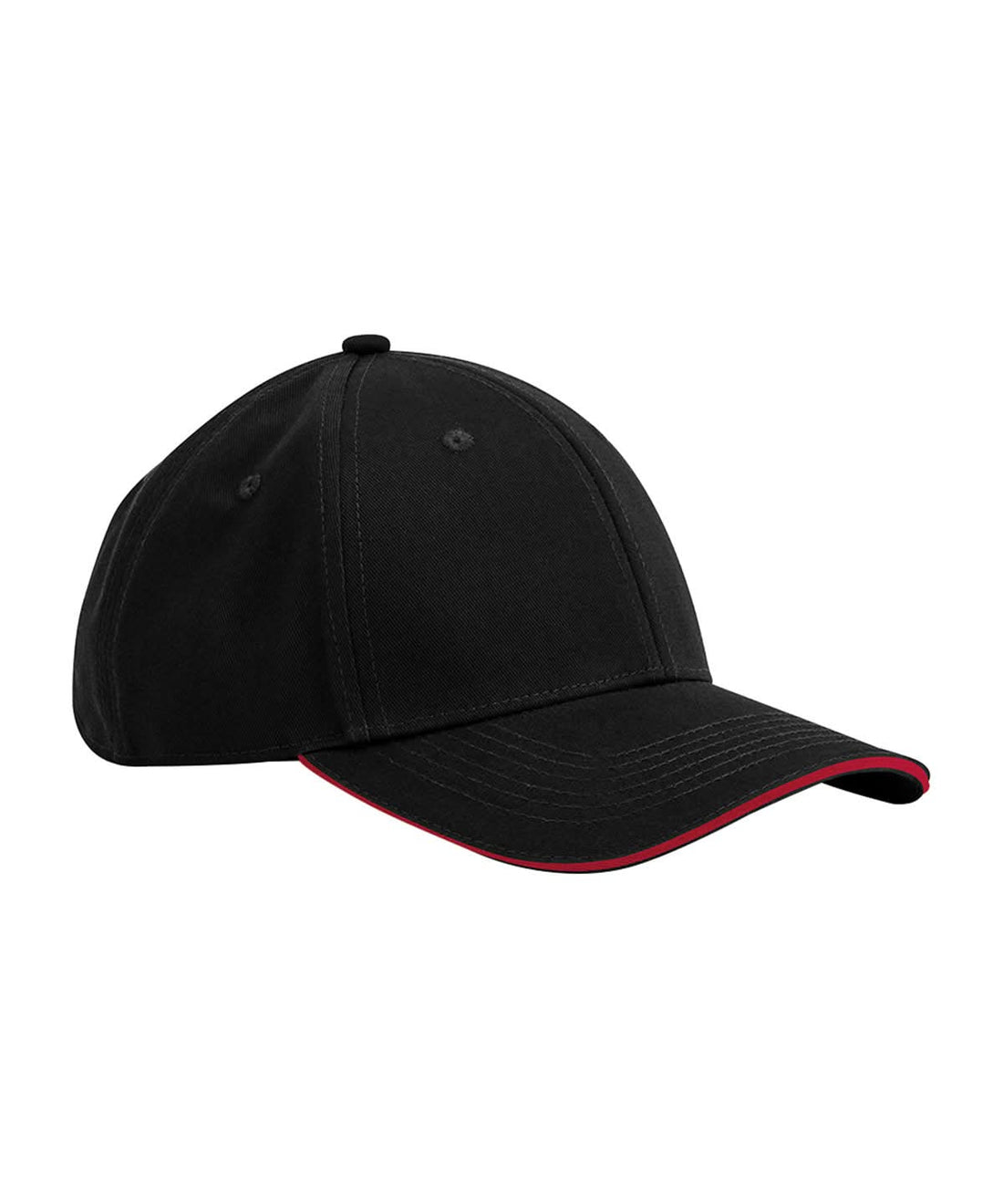 Beechfield EarthAware classic organic cotton 6 panel cap sandwich peak B820C - Black Classic Red One size - Customisable Caps