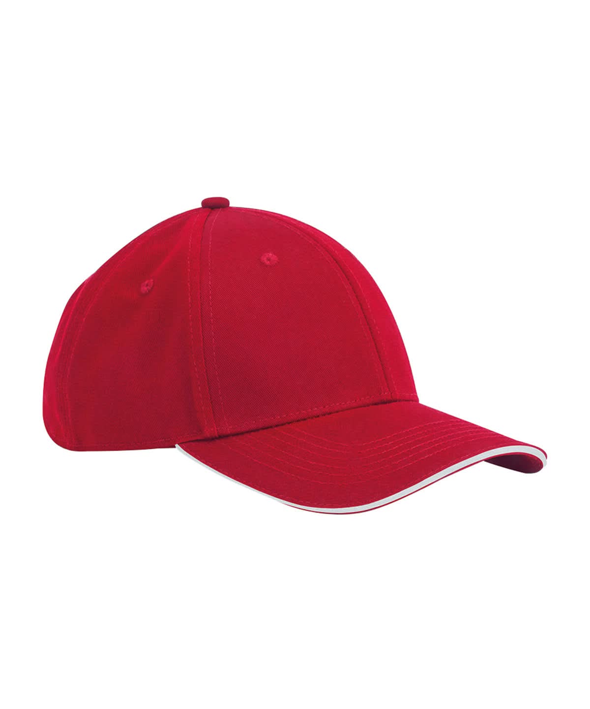Beechfield EarthAware classic organic cotton 6 panel cap sandwich peak B820C - Classic Red White One size - Customisable Caps