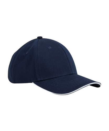 Beechfield EarthAware classic organic cotton 6 panel cap sandwich peak B820C - French Navy White One size - Customisable Caps