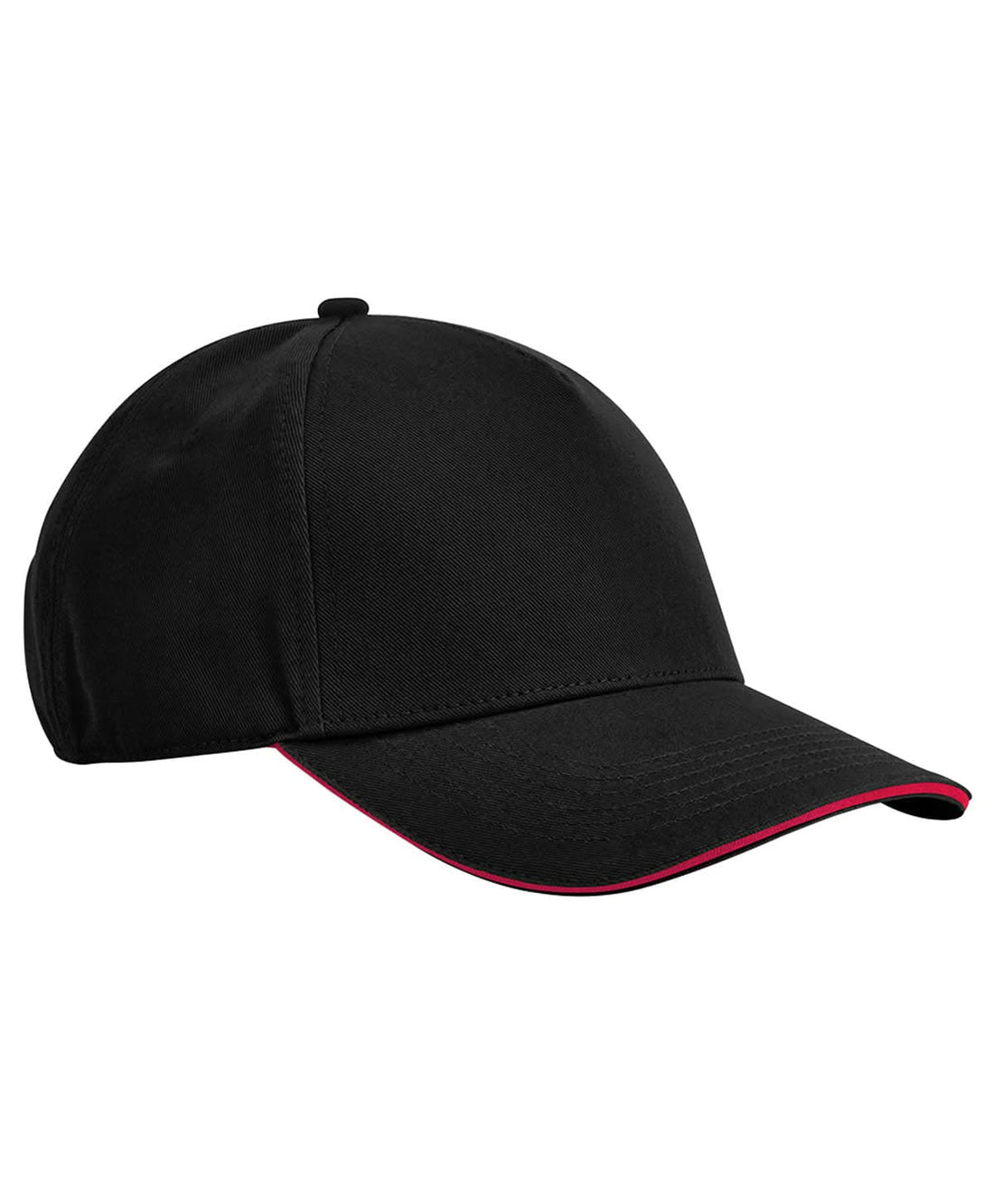 Beechfield EarthAware classic organic cotton 5 panel cap sandwich peak B825C - Black Classic Red One size - Customisable Caps