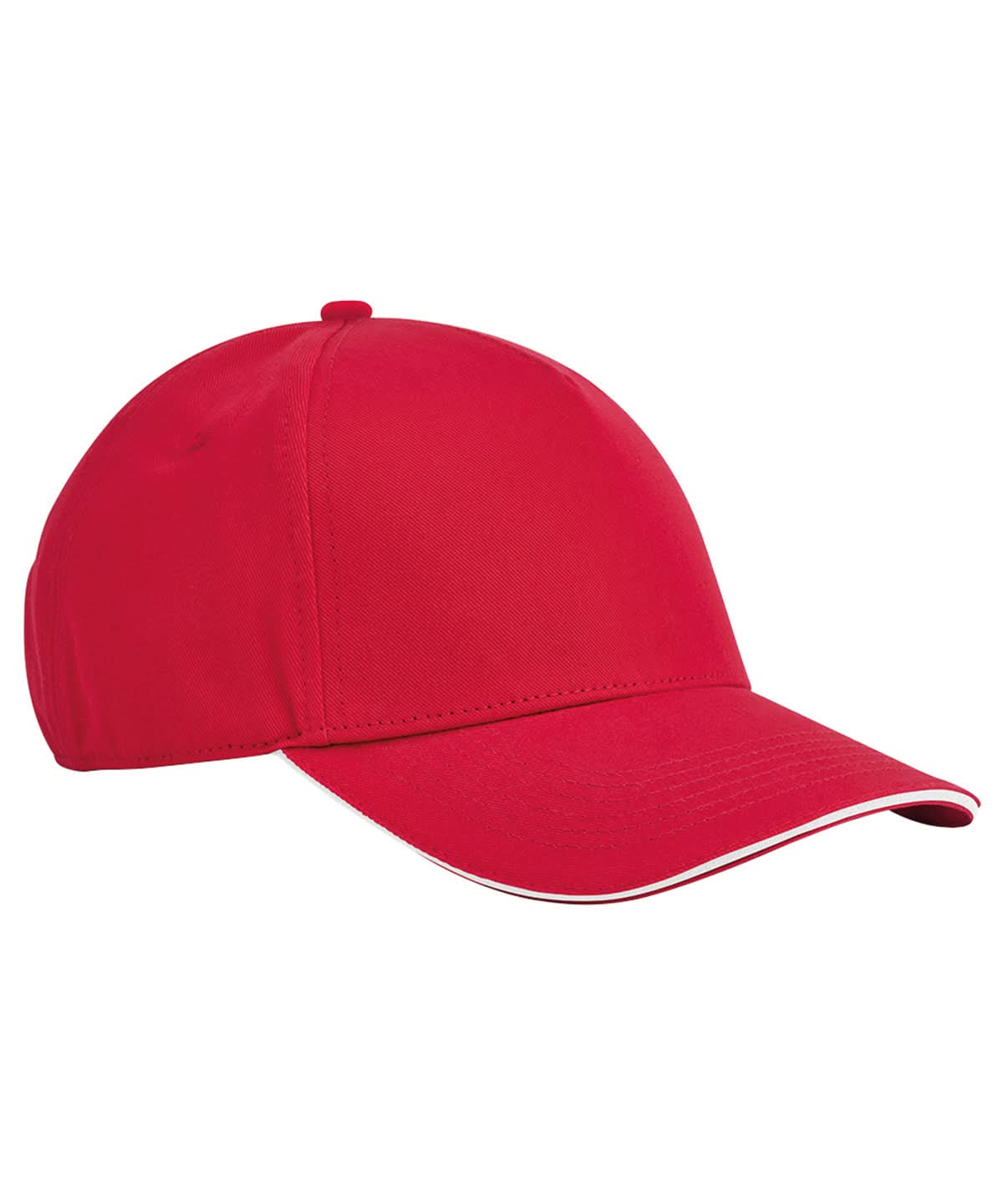 Beechfield EarthAware classic organic cotton 5 panel cap sandwich peak B825C - Classic Red White One size - Customisable Caps