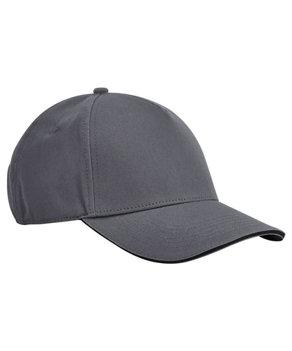 Beechfield EarthAware classic organic cotton 5 panel cap sandwich peak B825C - Graphite Grey Black One size - Customisable Caps