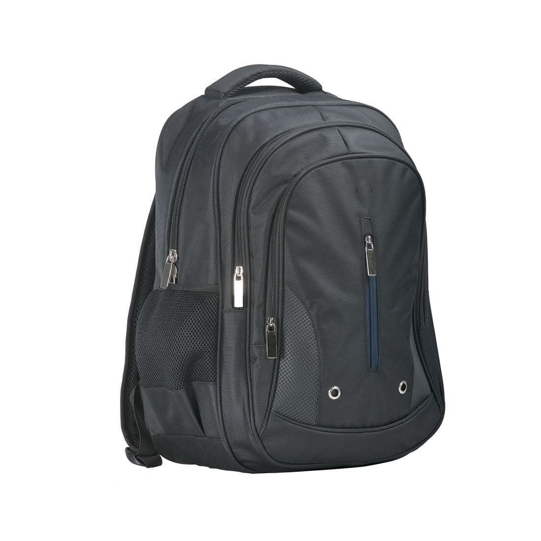 Triple Pocket Backpack B916 - Black - Customisable Luggage