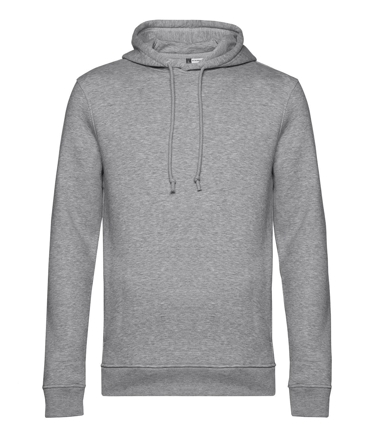 B&amp;C Collection Inspire Hooded Heather Grey BA001 - Heather Grey - Customisable Hoodies