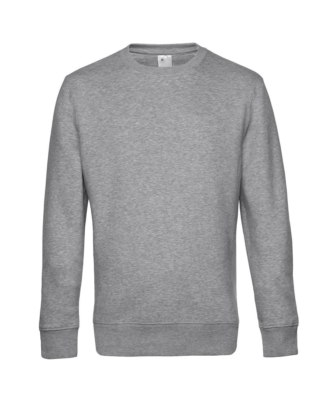 B&amp;C Collection KING Crew Neck Heather Grey BA010 - Heather Grey - Customisable Sweatshirts