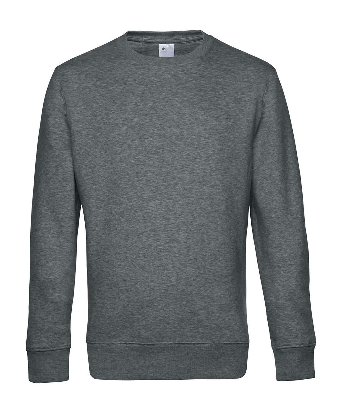 B&amp;C Collection KING Crew Neck Heather Mid Grey BA010 - Heather Mid Grey - Customisable Sweatshirts