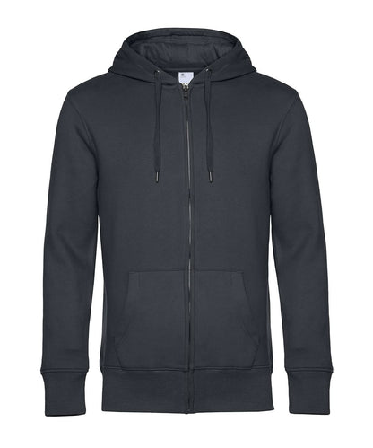 B&amp;C Collection KING Zipped Hood BA012 - Asphalt - Customisable Hoodies
