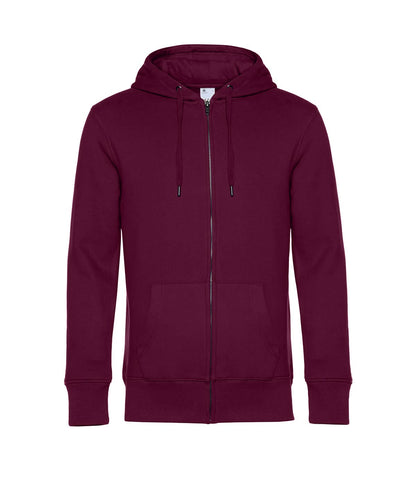 B&amp;C Collection KING Zipped Hood BA012 - Dark Cherry - Customisable Hoodies