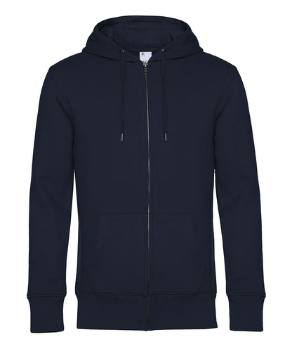 B&amp;C Collection KING Zipped Hood BA012 - Navy - Customisable Hoodies