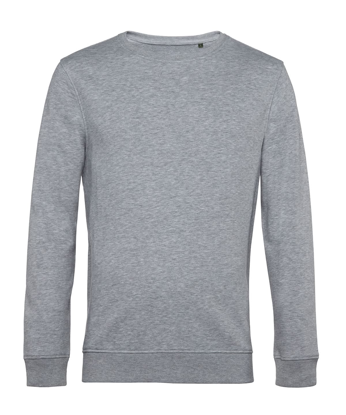 B&amp;C Collection Inspire crew neck BA266 - Heather Grey - Customisable Sweatshirts