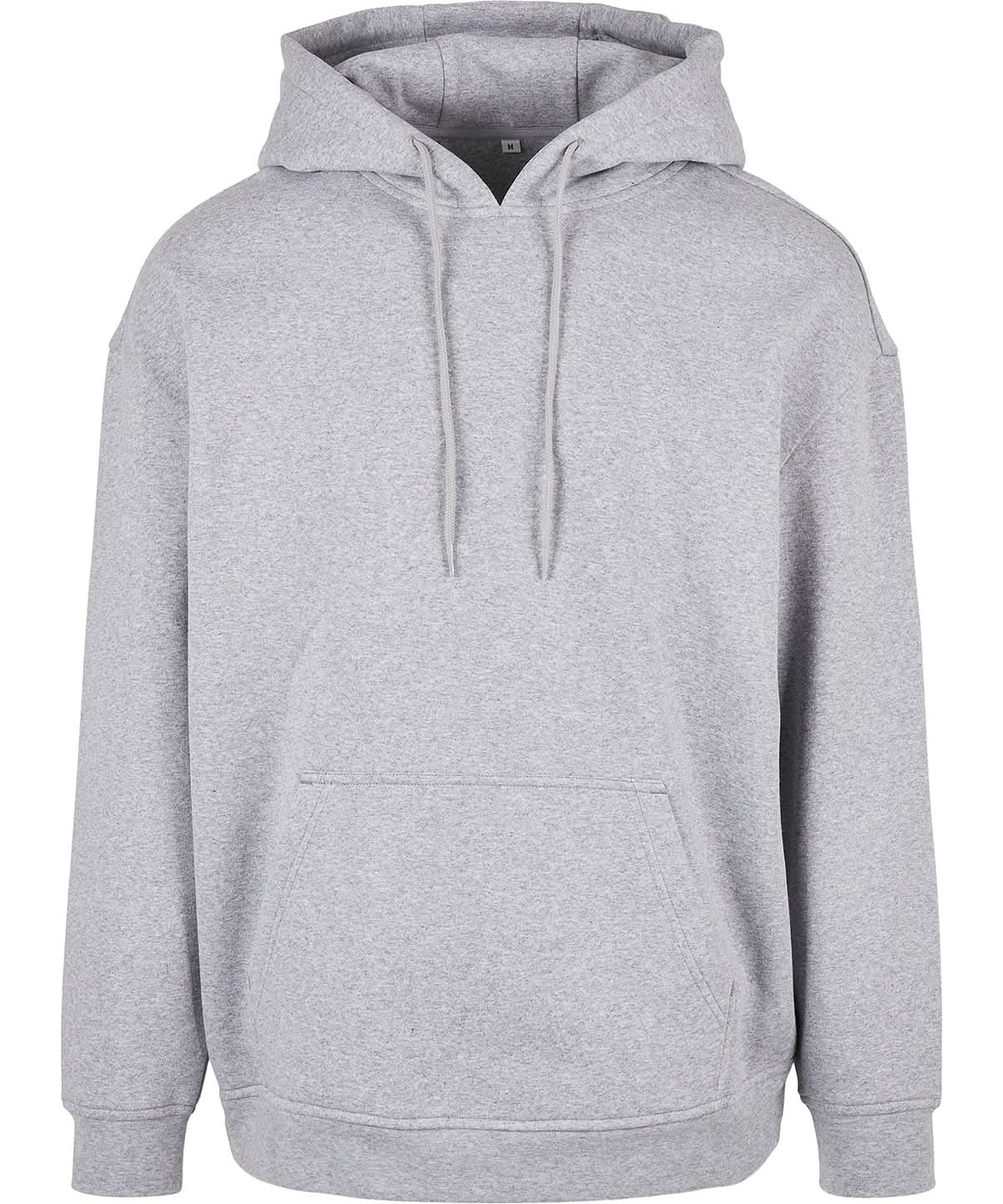 Build Your Brand Basic BYB Basic oversize hoodie Heather Grey BB006 - Heather Grey - Customisable Hoodies