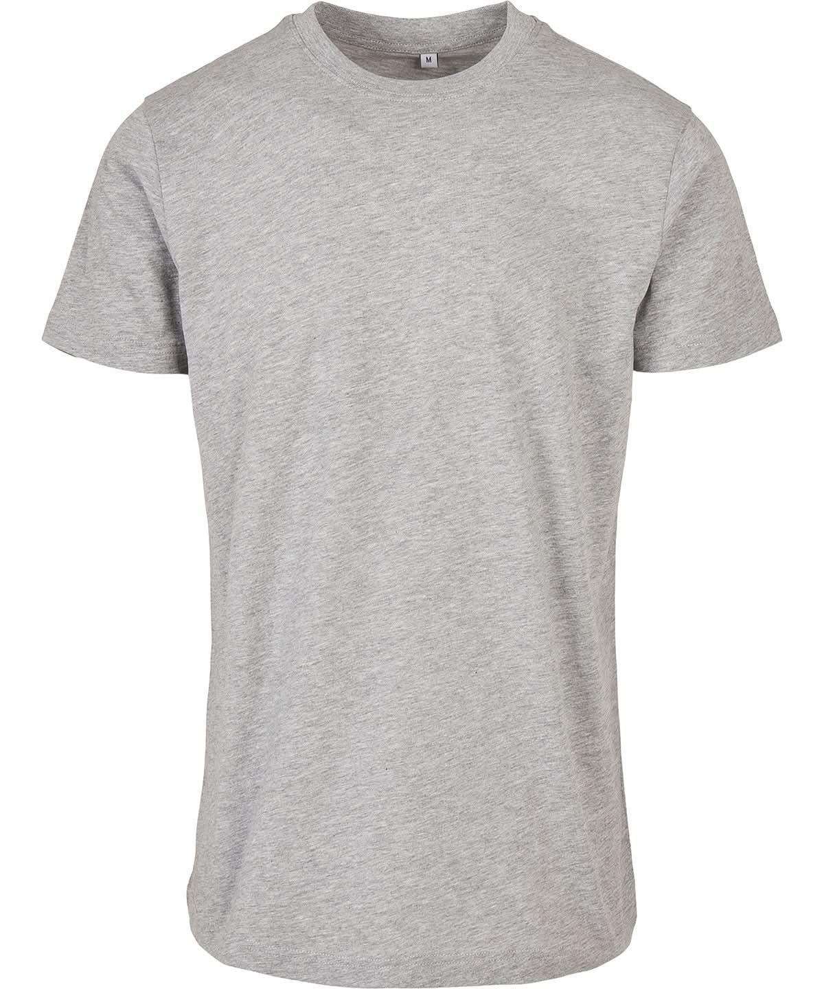 Build Your Brand Basic BYB Basic round neck tee Heather Grey BB010 - Heather Grey - Customisable T-Shirts