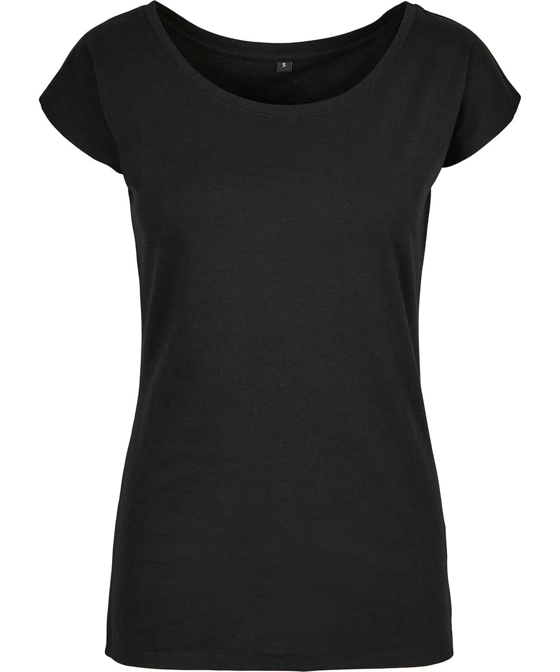 Build Your Brand Basic BYB Womens wide neck tee Black BB013 - Black - Customisable T-Shirts