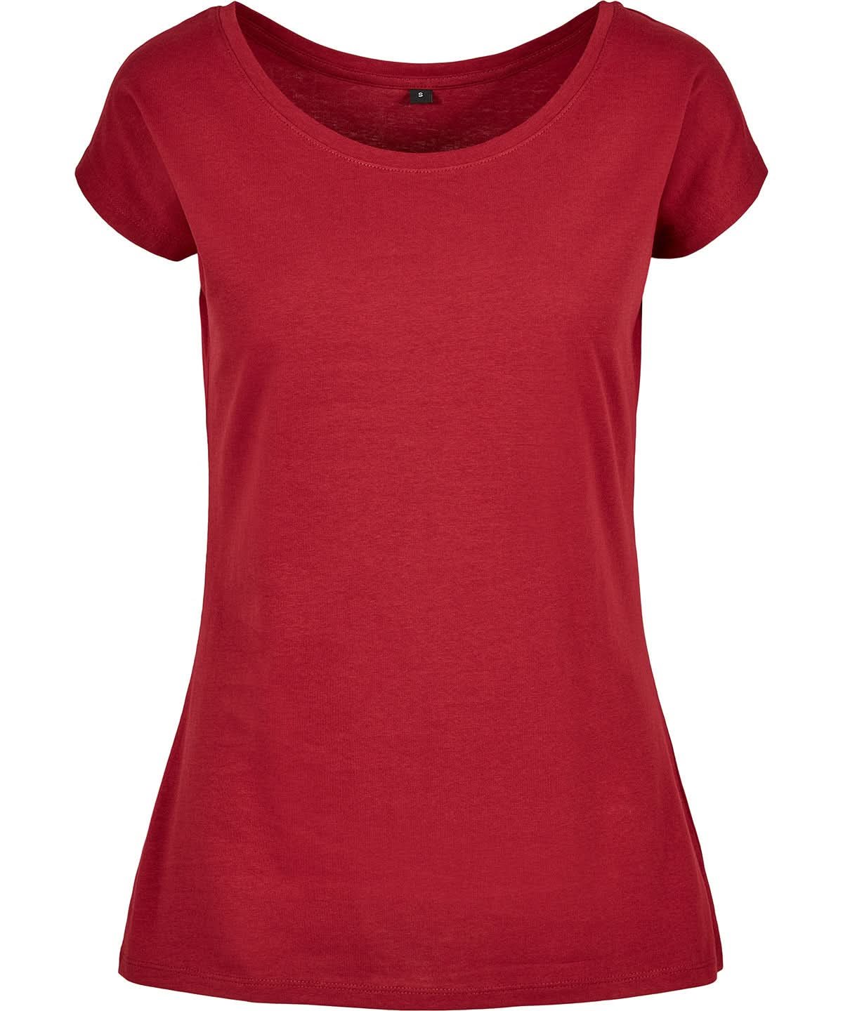 Build Your Brand Basic BYB Womens wide neck tee Burgundy BB013 - Burgundy - Customisable T-Shirts