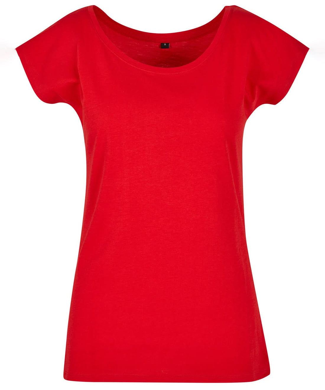 Build Your Brand Basic BYB Womens wide neck tee City Red BB013 - City Red - Customisable T-Shirts