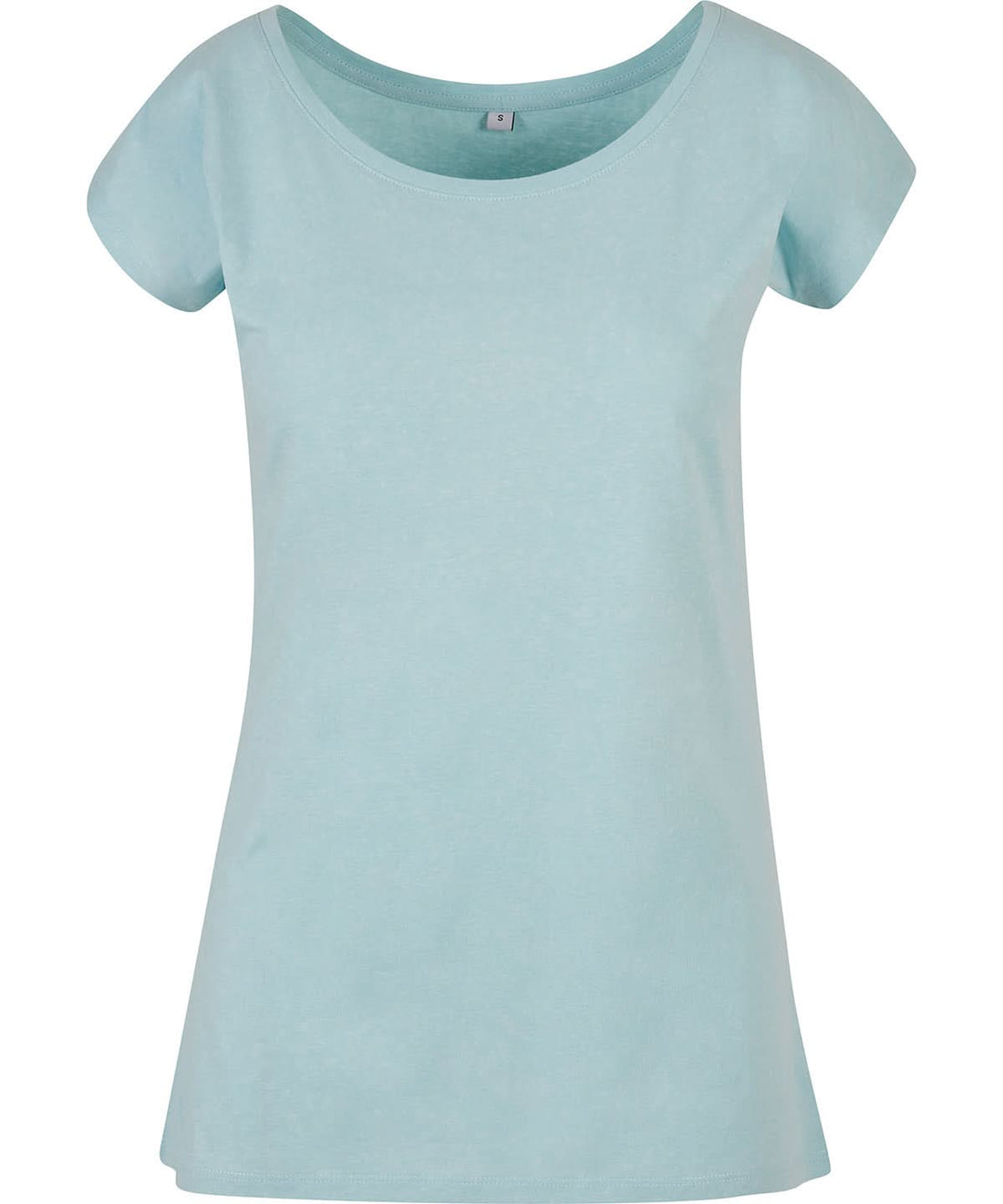 Build Your Brand Basic BYB Womens wide neck tee Ocean Blue BB013 - Ocean Blue - Customisable T-Shirts