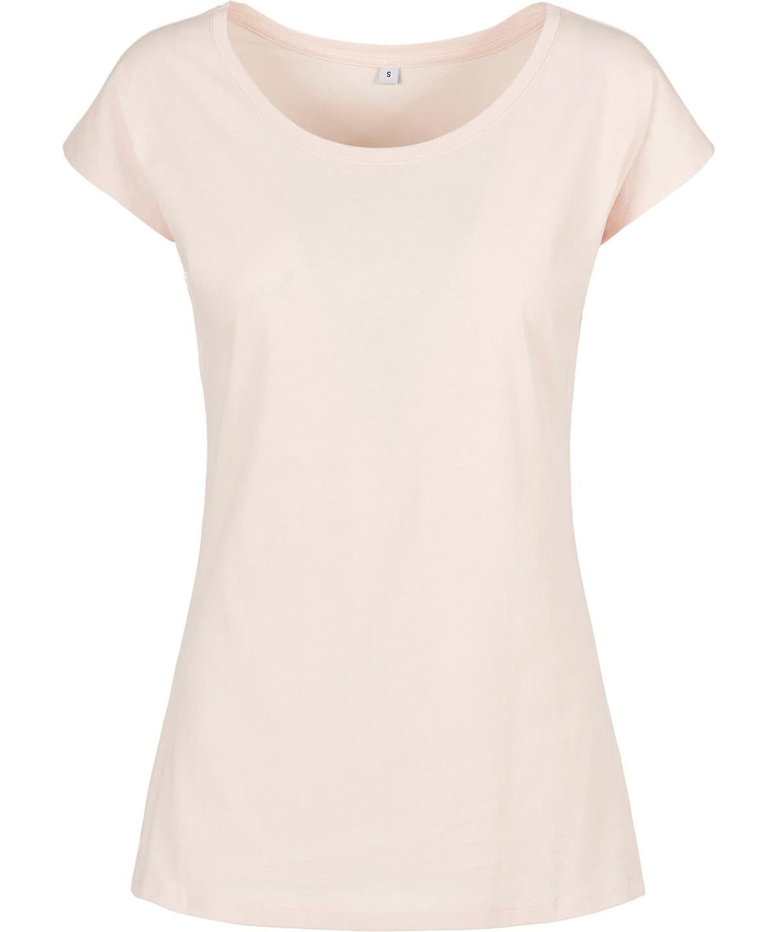 Build Your Brand Basic BYB Womens wide neck tee Pink BB013 - Pink - Customisable T-Shirts