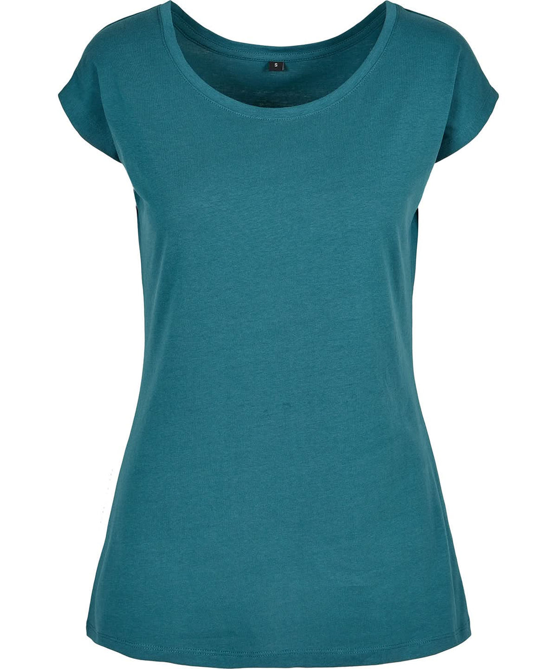 Build Your Brand Basic BYB Womens wide neck tee Teal BB013 - Teal - Customisable T-Shirts