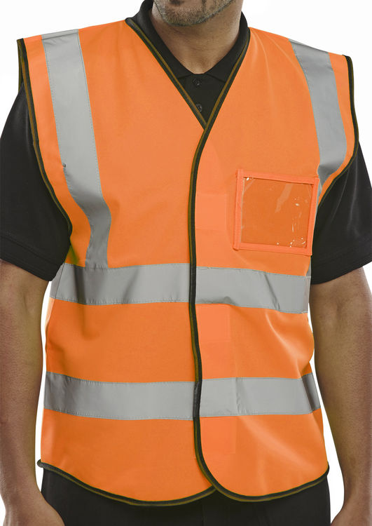 Beeswift Id Vest Hi Vis - Orange - Customisable Waistcoats / Vests