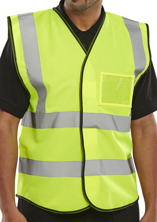 Beeswift Id Vest Hi Vis - Saturn Yellow - Customisable Waistcoats / Vests