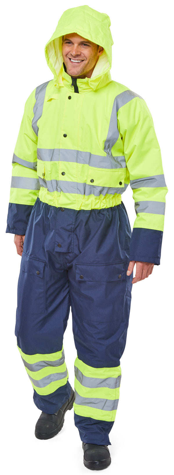 Beeswift Thermal Two Tone Hi Vis Waterproof Overall - - Customisable Coveralls