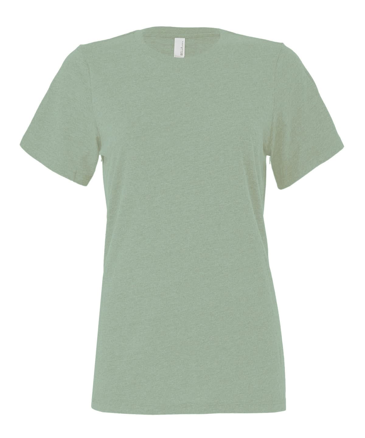 Bella Canvas Womens relaxed Jersey short sleeve tee Heather Sage BE046 - Heather Sage - Customisable T-Shirts