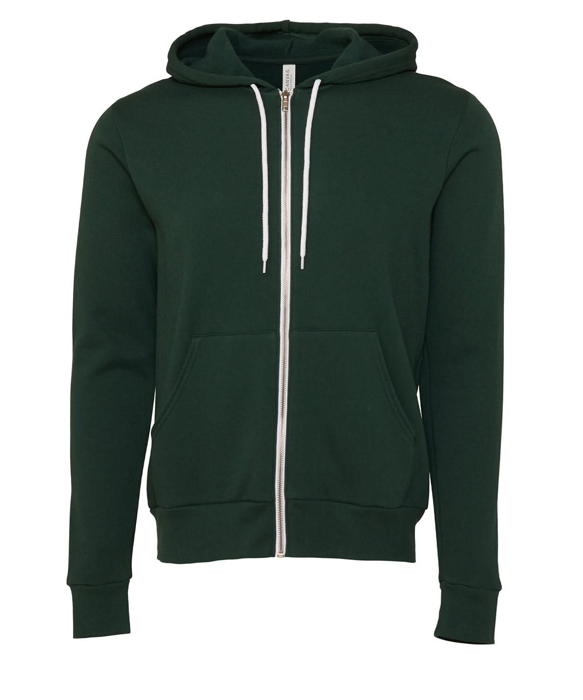 Bella Canvas Unisex polycotton fleece full zip hoodie Forest BE106 - Forest - Customisable Hoodies