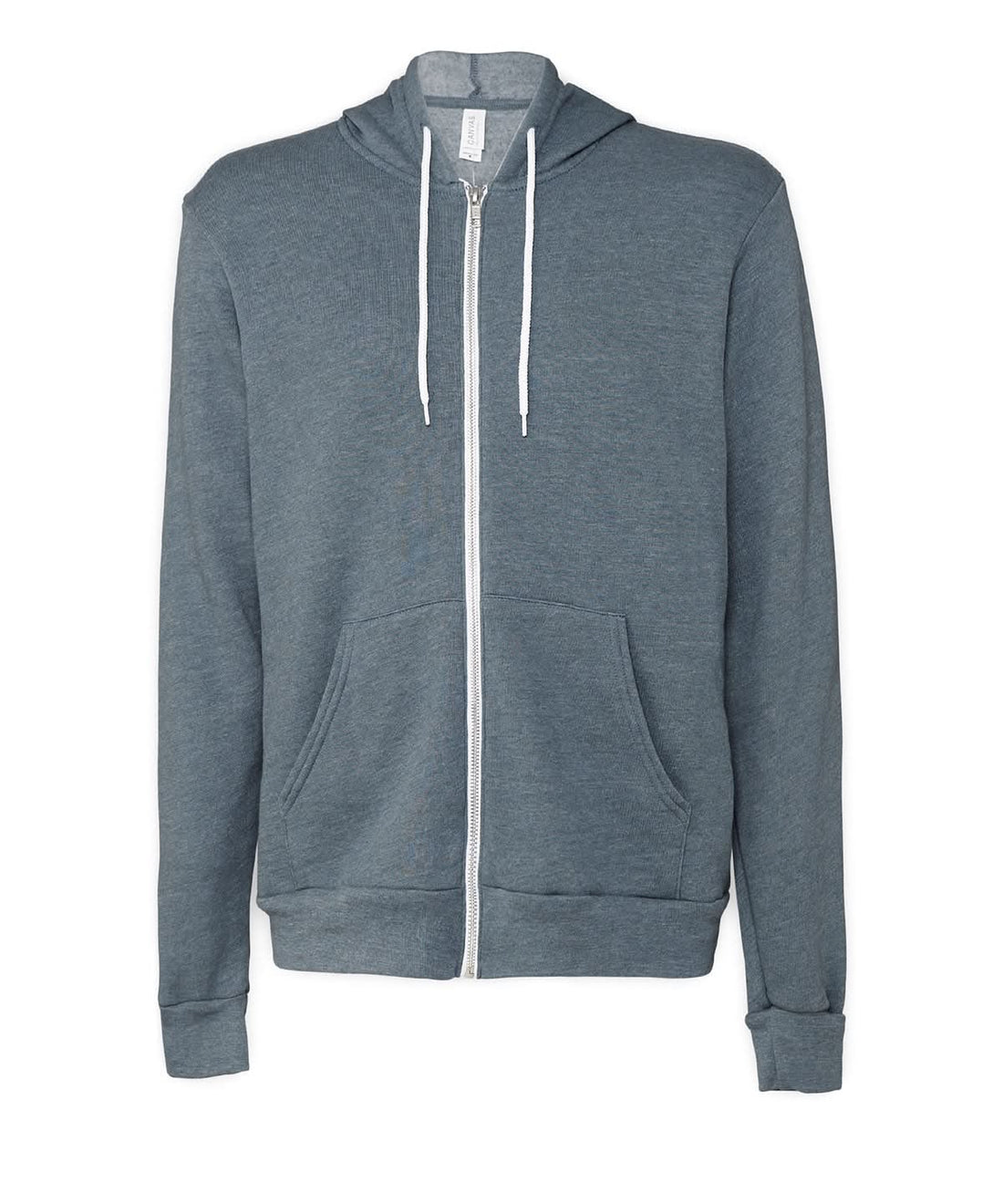 Bella Canvas Unisex polycotton fleece full zip hoodie Heather Slate BE106 - Heather Slate - Customisable Hoodies