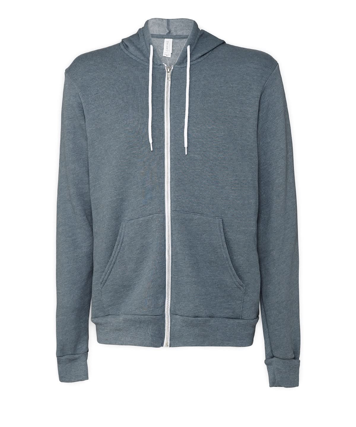Bella Canvas Unisex polycotton fleece full zip hoodie Heather Slate BE106 - Heather Slate - Customisable Hoodies