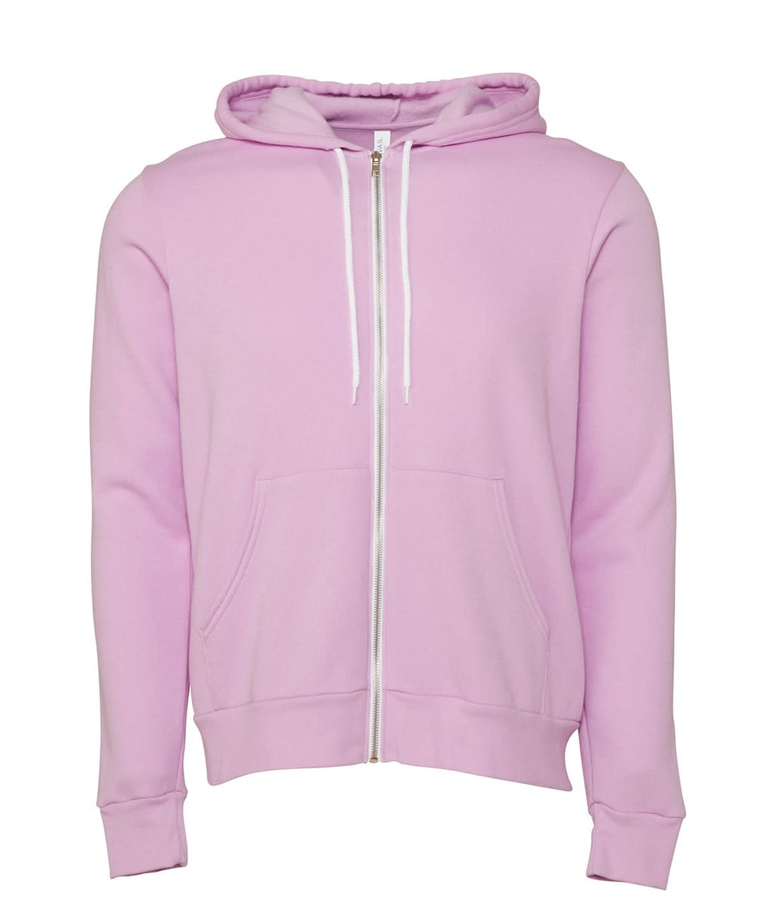 Bella Canvas Unisex polycotton fleece full zip hoodie Lilac BE106 - Lilac - Customisable Hoodies