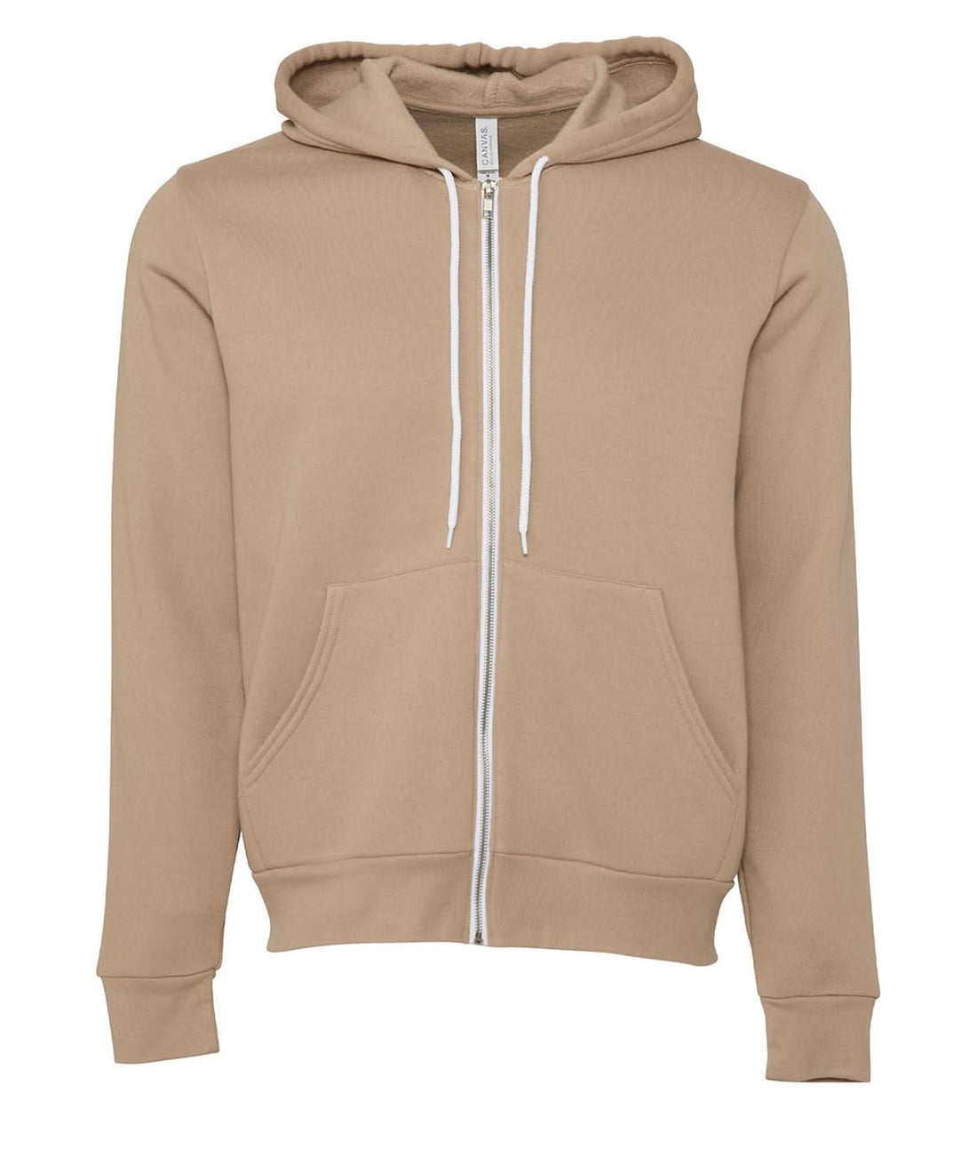 Bella Canvas Unisex polycotton fleece full zip hoodie Tan BE106 - Tan - Customisable Hoodies