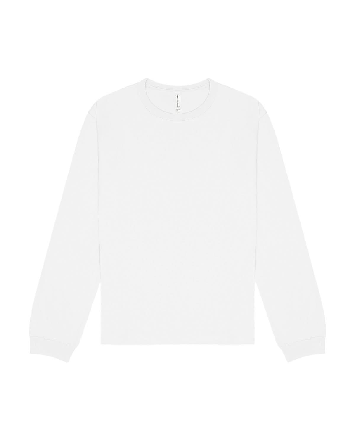 Bella Canvas Unisex long sleeve heavy tee BE151 - White - Customisable T-Shirts