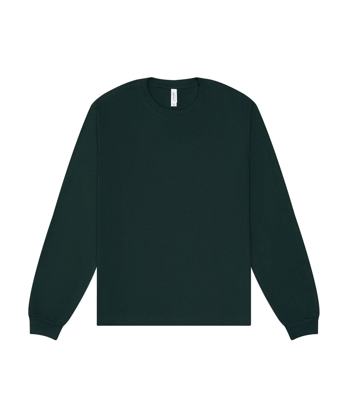 Bella Canvas Unisex heavy boxy long sleeve tee BE156 - Forest - Customisable T-Shirts
