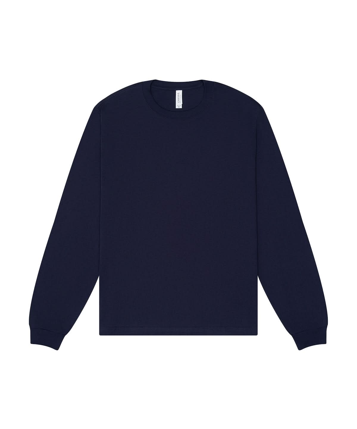 Bella Canvas Unisex heavy boxy long sleeve tee BE156 - Navy - Customisable T-Shirts