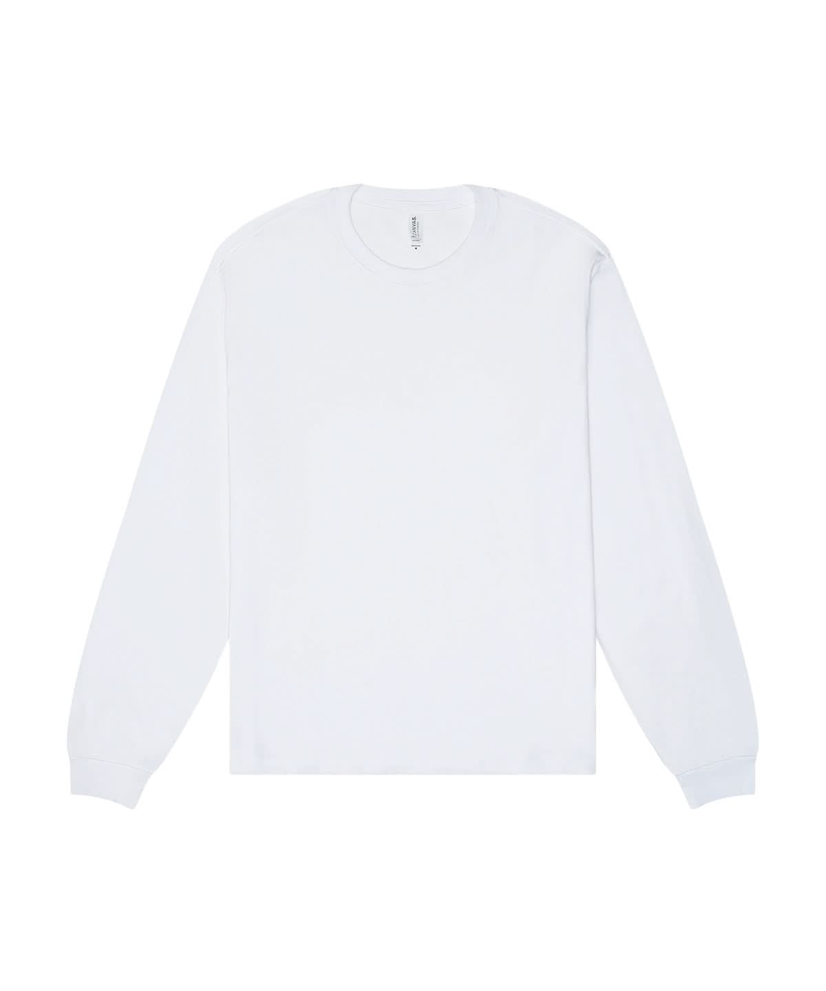 Bella Canvas Unisex heavy boxy long sleeve tee BE156 - White - Customisable T-Shirts